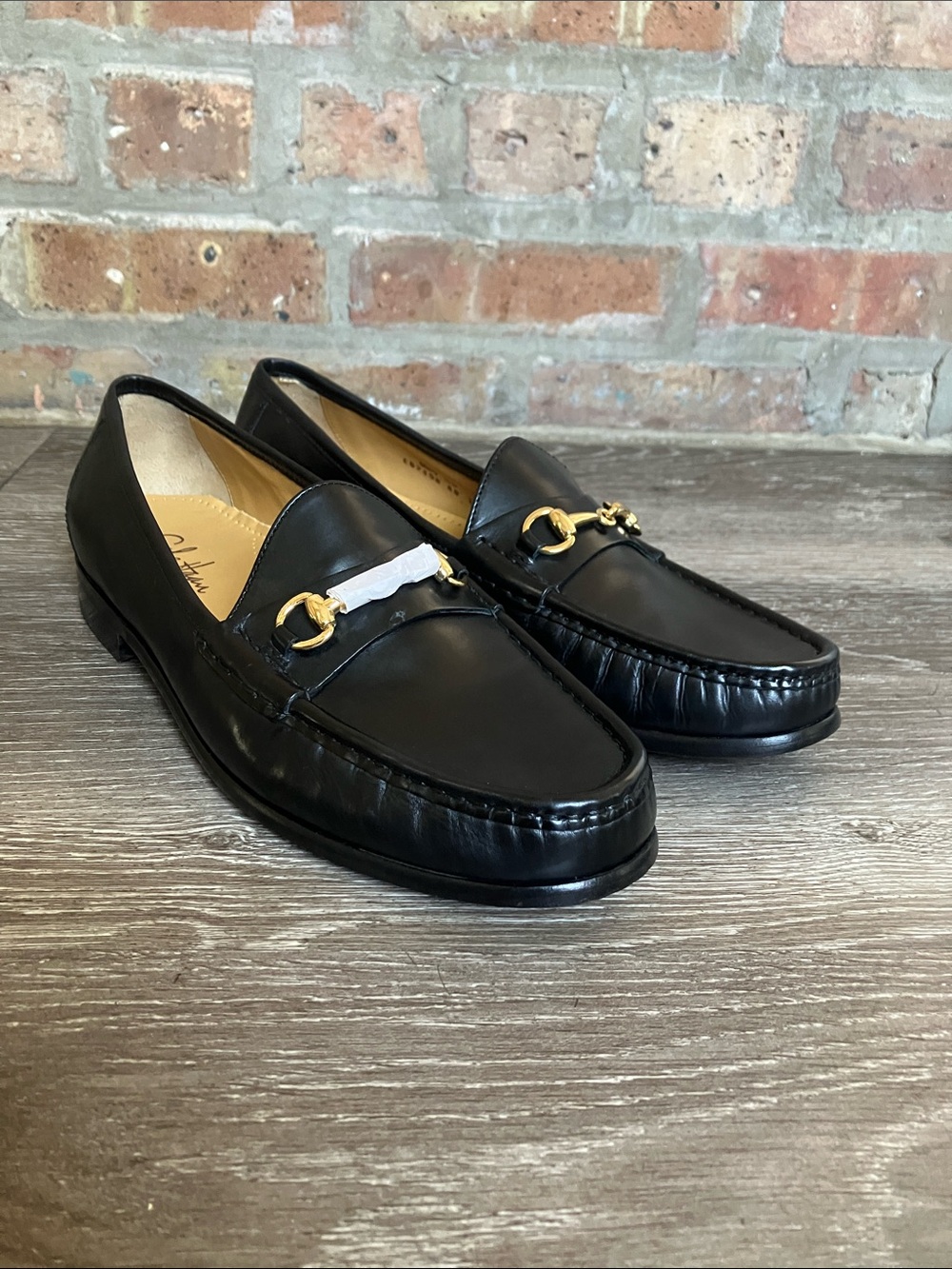 Cole Haan Ascot II black leather slip-on loafers gold-toned horsebit detail - Picture 4 of 17